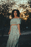 Conjunto Feminino Cropped e Saia